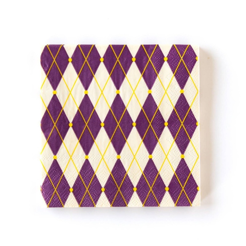 Purple Harlequin Beverage Napkins