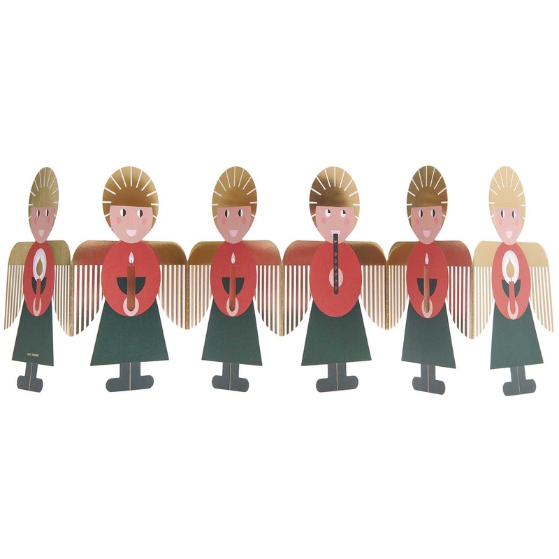 Red & Green Angel Zigzag Card
