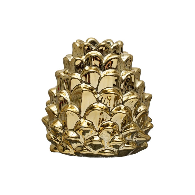 Stoneware Pinecone Taper Holder