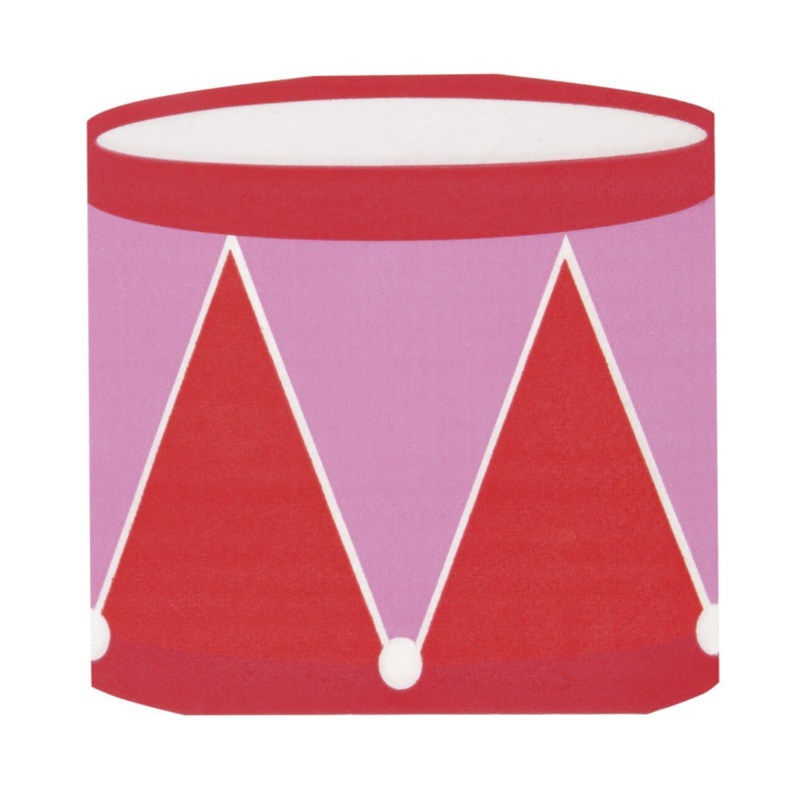 Vibrant Christmas Drum Shaped Beverage Napkins