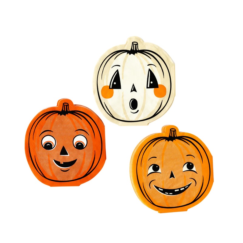 Vintage Halloween Pumpkins Napkin Set