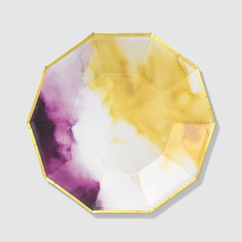 Water Color Dessert Paper Plates