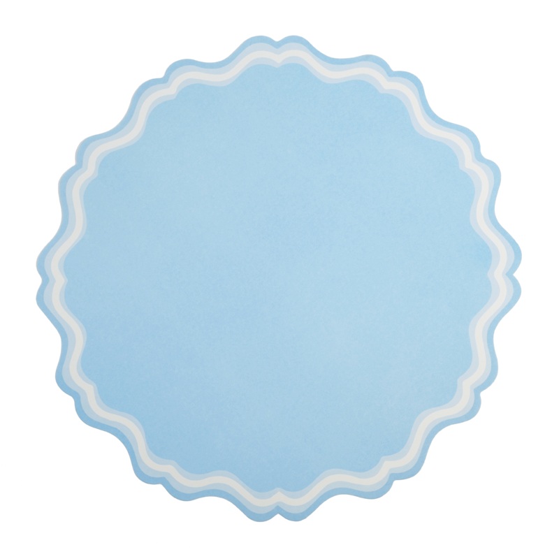 Baby Blue Fancy Scallop Paper Placemats