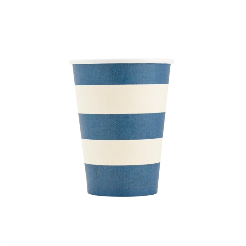 Blue Stripe Paper Cups