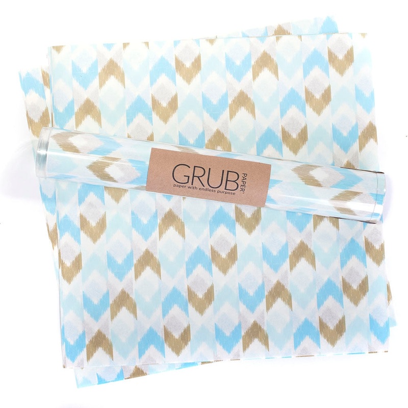 Chevron Blue Food-Grade Paper