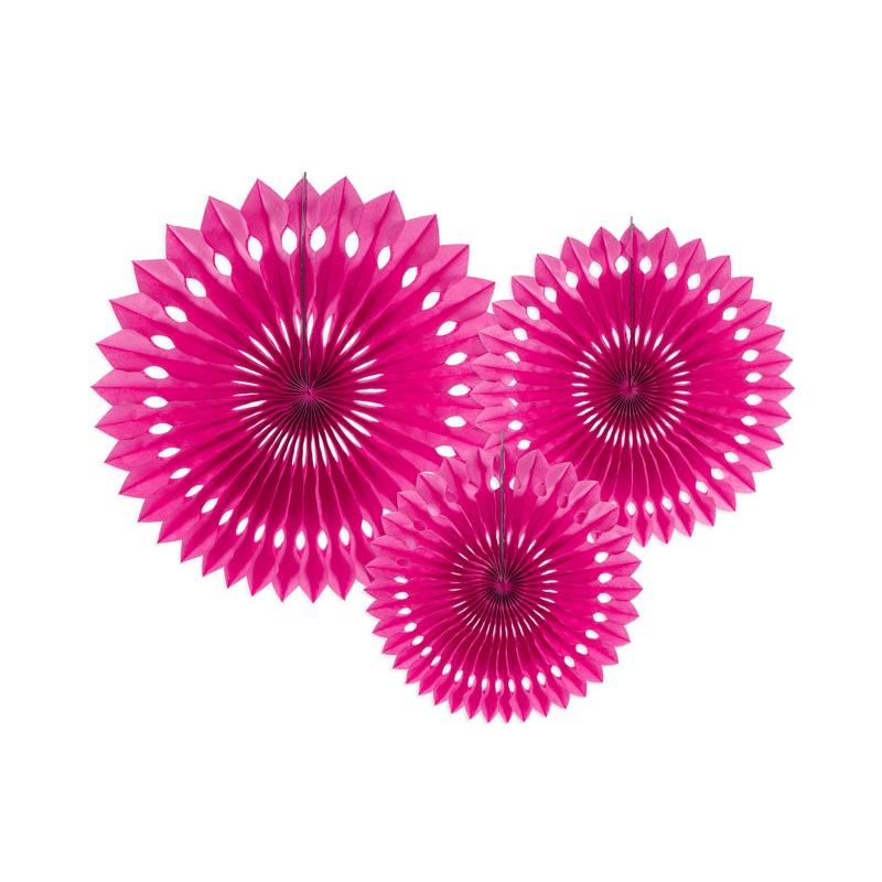 Dark Pink Tissue Paper Fans
