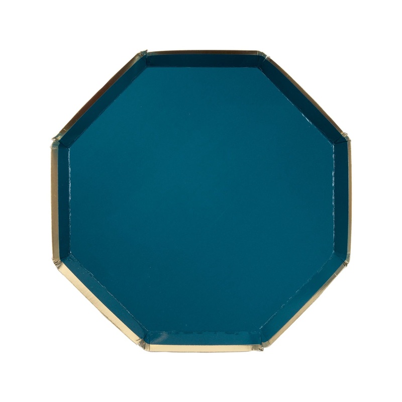 Dark Teal Side Paper Plates
