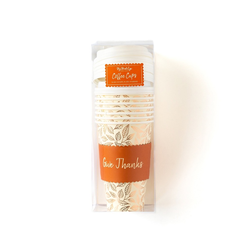 Give Thanks with Gold Leaves To Go Cups