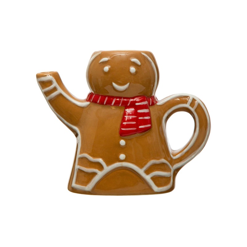 Hand-Painted Ceramic Gingerbread Man Creamer Pot
