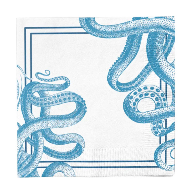 Nautical Octopus Beverage Napkin