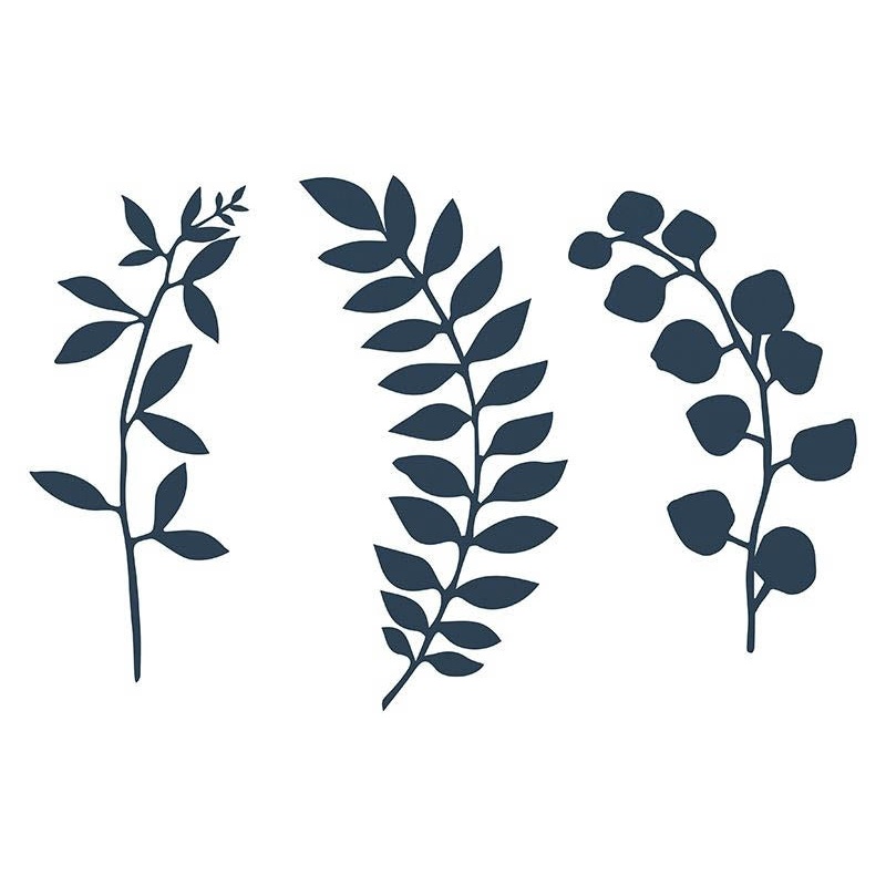 Navy Paper Leaves Decoration