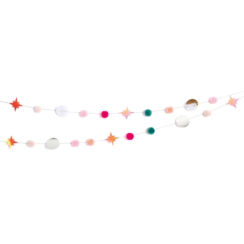 Pink Pastel Yarn Pom Pom Garland