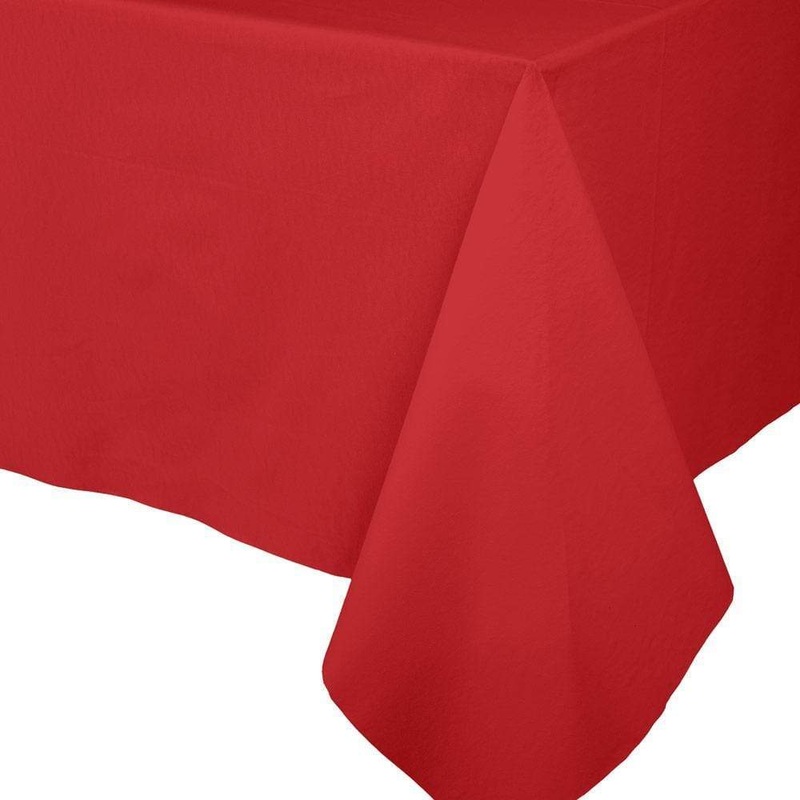 Red Paper Linen Table Cover