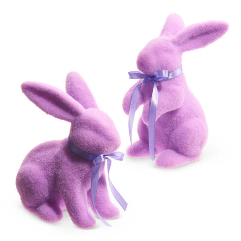 Small Purple Flocked Bunny