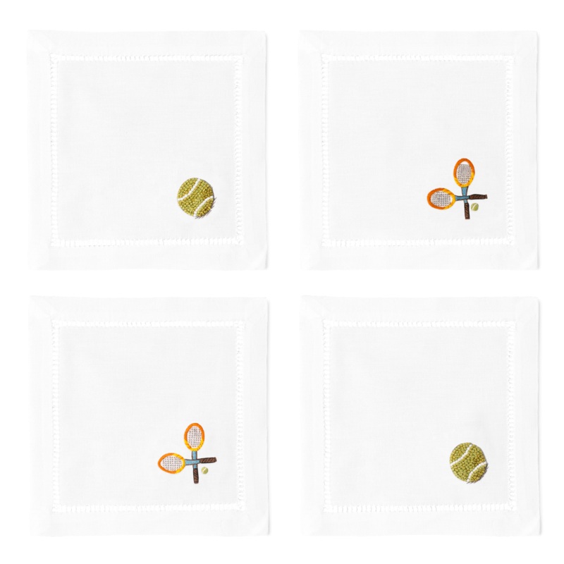 Tennis Cocktail Linen Napkins Set