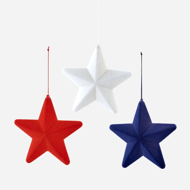 14.5" Flocked Hanging Star