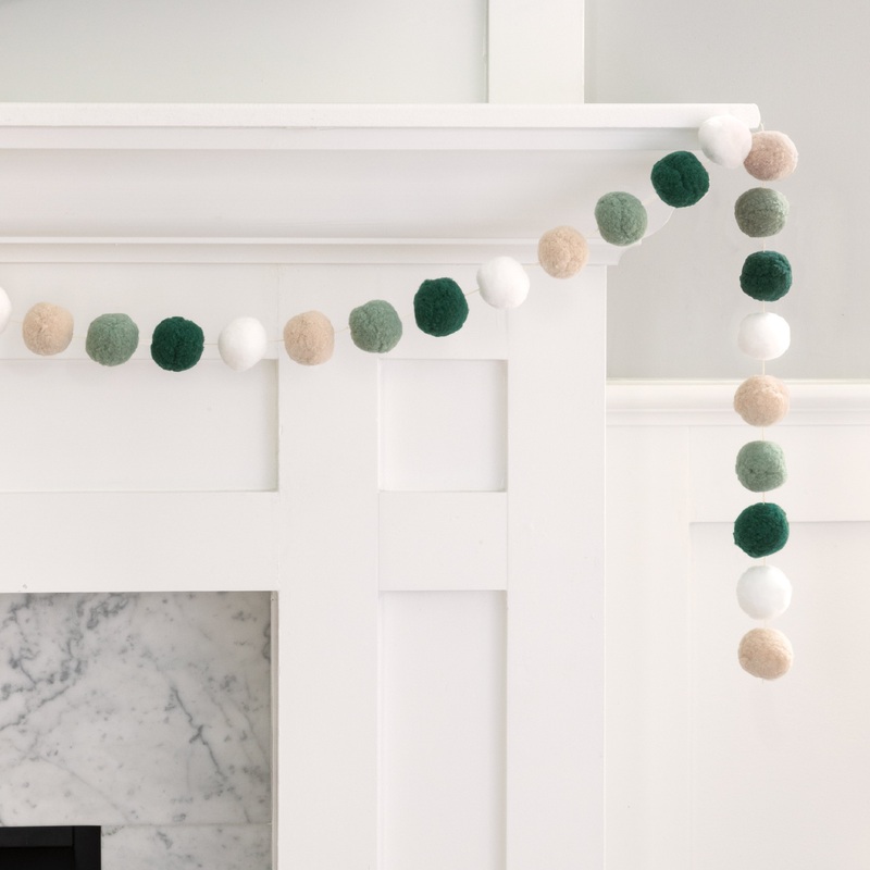 Botanical Felt Pom Pom Garland