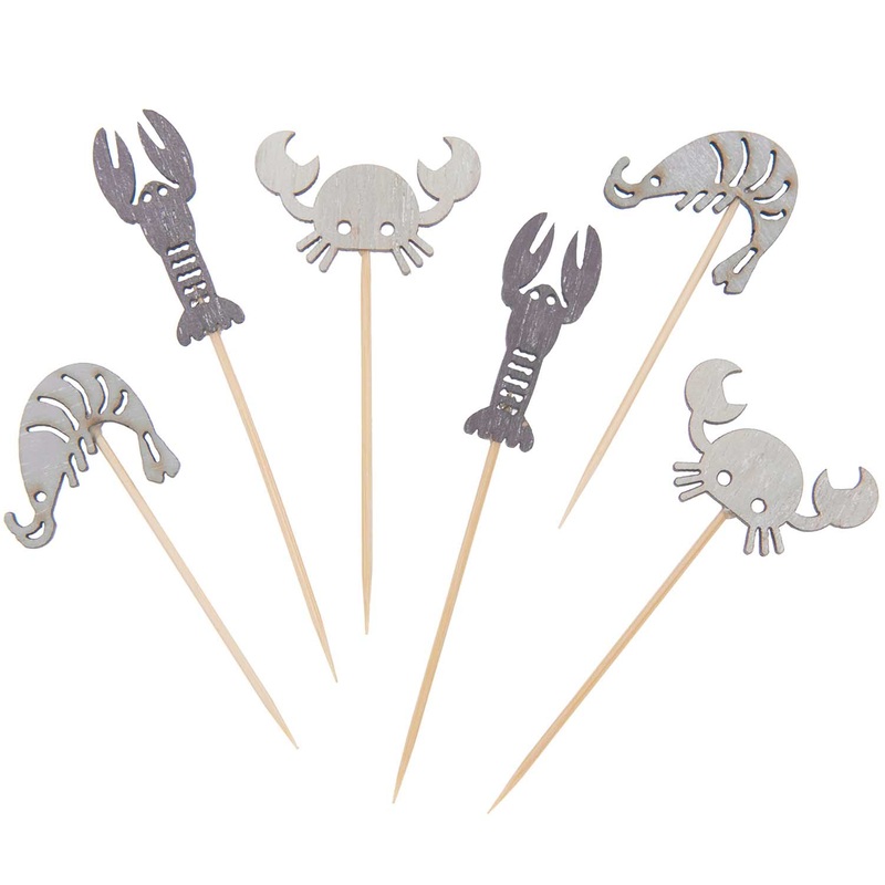 Grey Crustaceous Garnish Picks