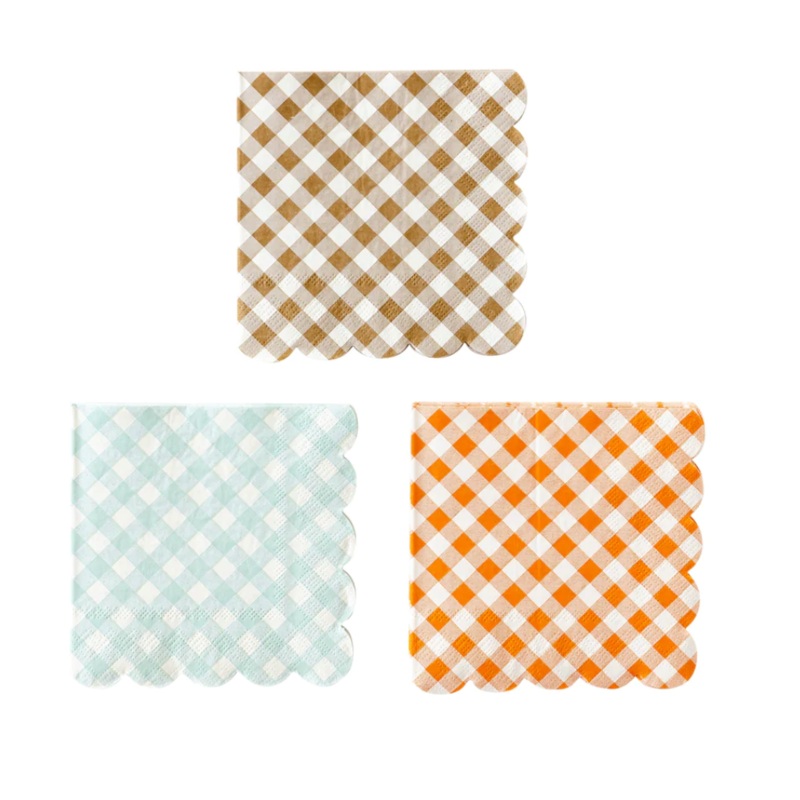 Harvest Gingham Beverage Napkins