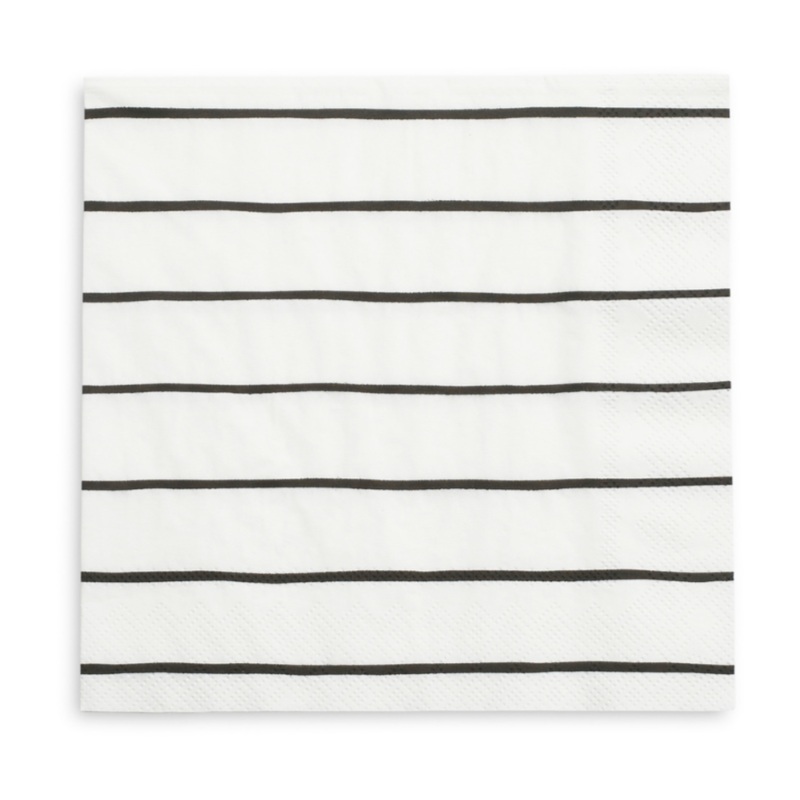 Ink Black Frenchie Dinner Napkins