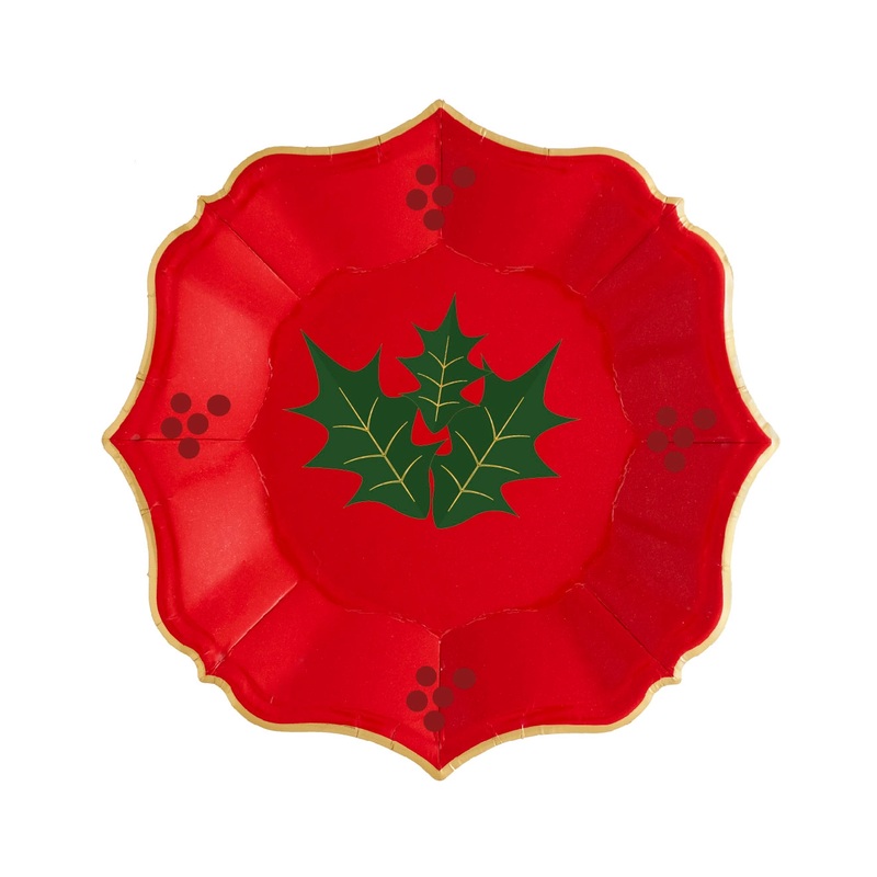 Noel Red Dessert Paper Plates