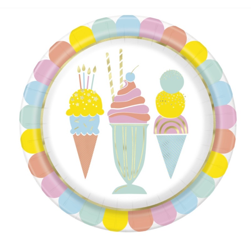 Pastel Ice Cream Round Dinner Plates