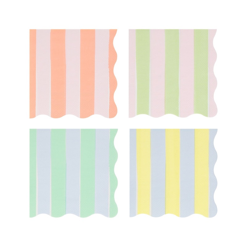 Pastel Stripe Beverage Napkins