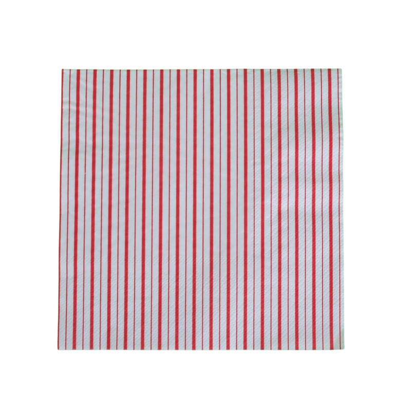 Red Fine Stripes Dinner Napkins