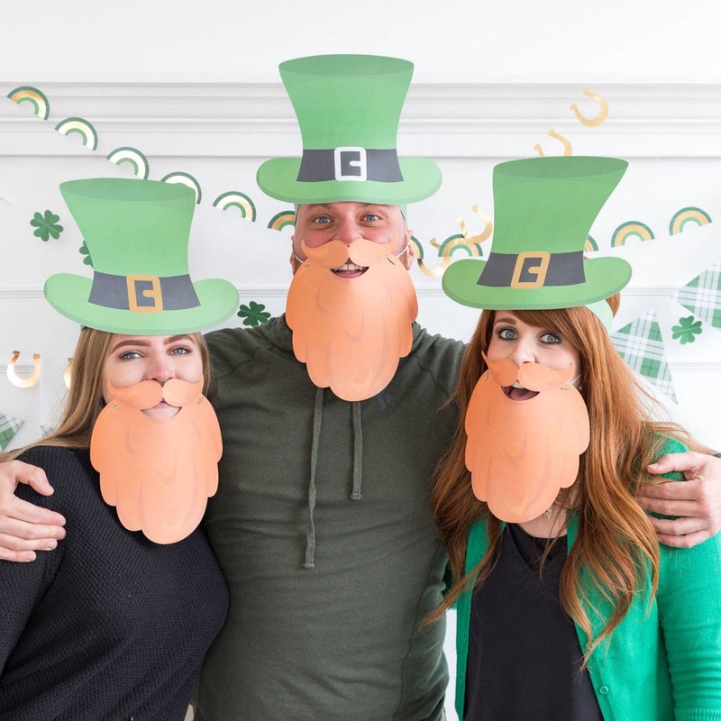 St. Patricks Day Hat and Beard Props Set