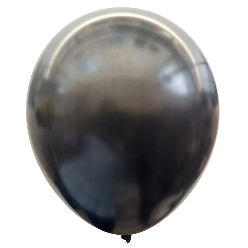 12" Metallic Latex Pearl Balloons - Black