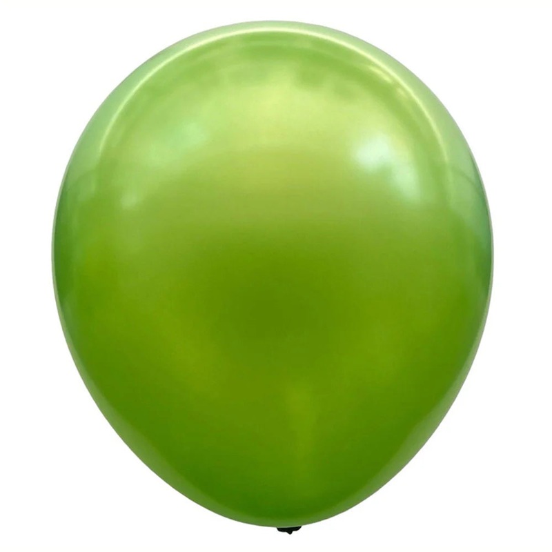 12" Pearl Metallic Latex Balloons - Lemon Green