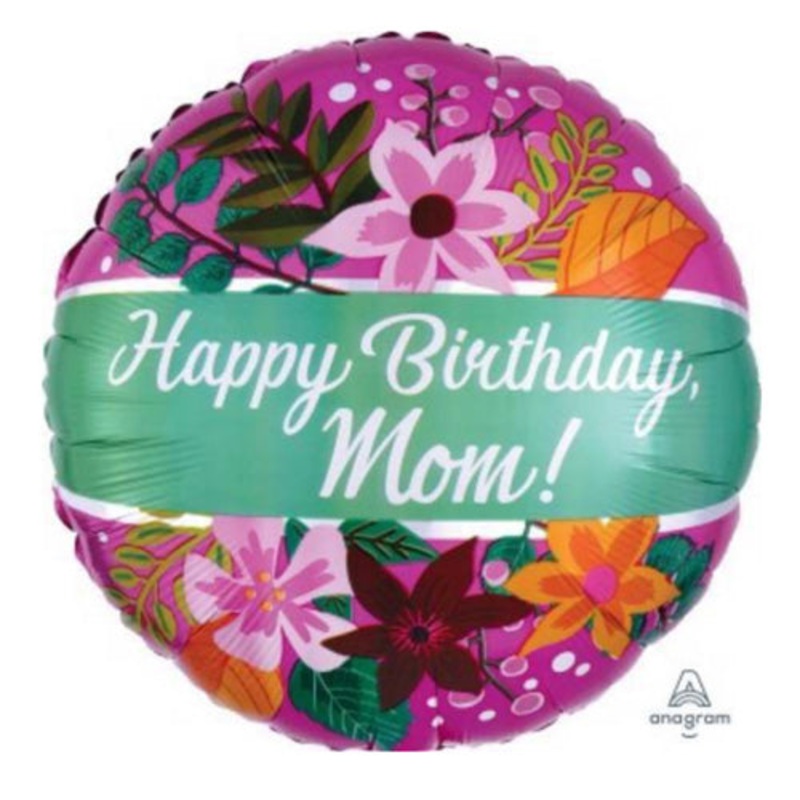 18" HX HAPPY BIRTHDAY MOM BOUQUET FOIL BALLOON - ANAGRAM [HELIUM INFLATED]