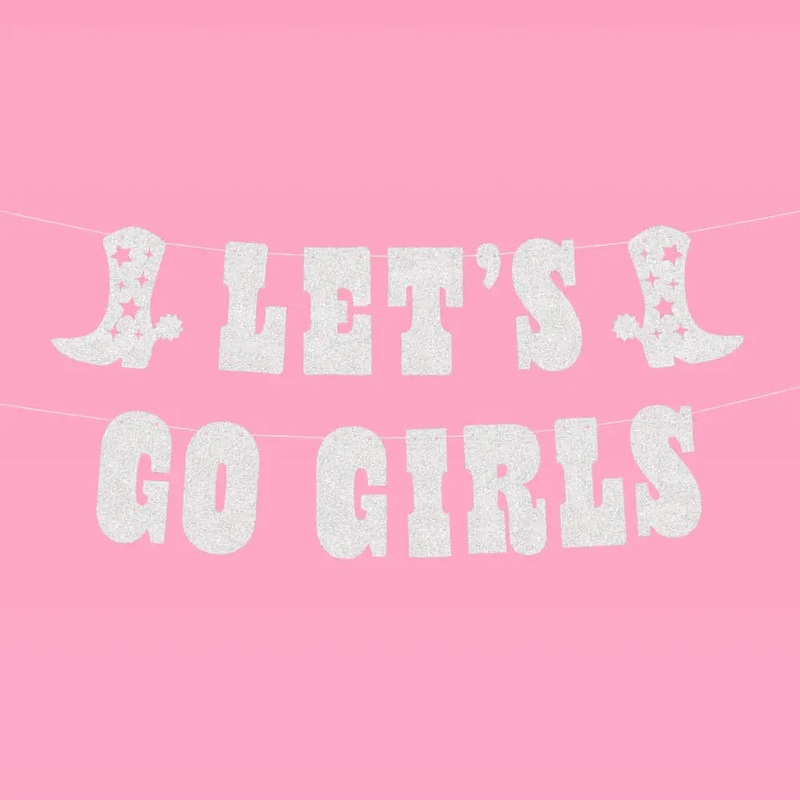 Bachelorette Rodeo Let'S Go Girls Glitter Banner