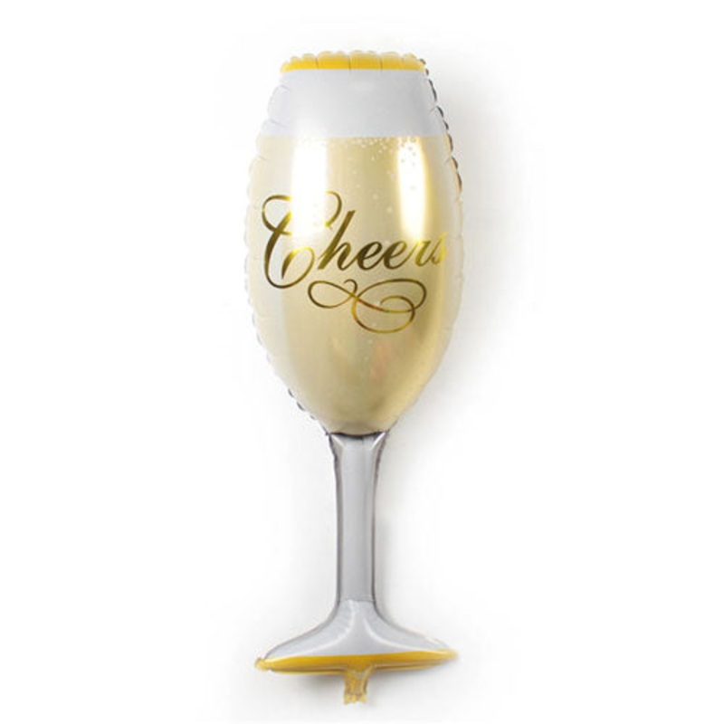 Cheers Wine Glass Shaped Foil Balloon