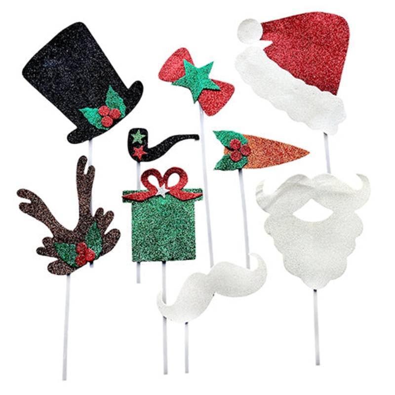 Christmas Photobooth Party Props [9 Pcs]