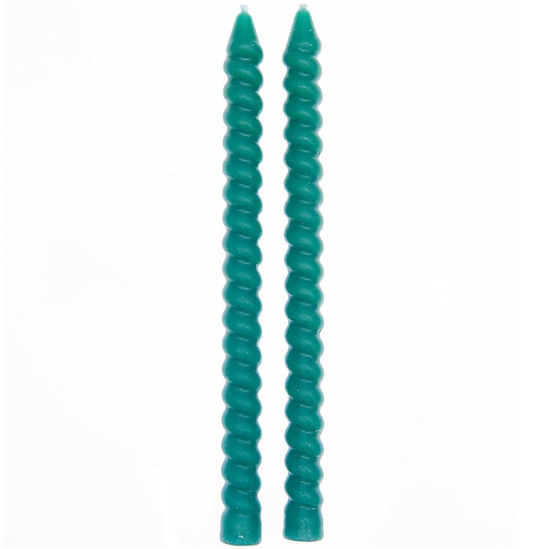 Emerald Green Spiral Candles