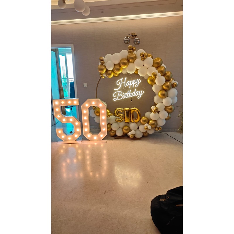 Golden Themed Birthday Balloon Decor [ BD106 ]