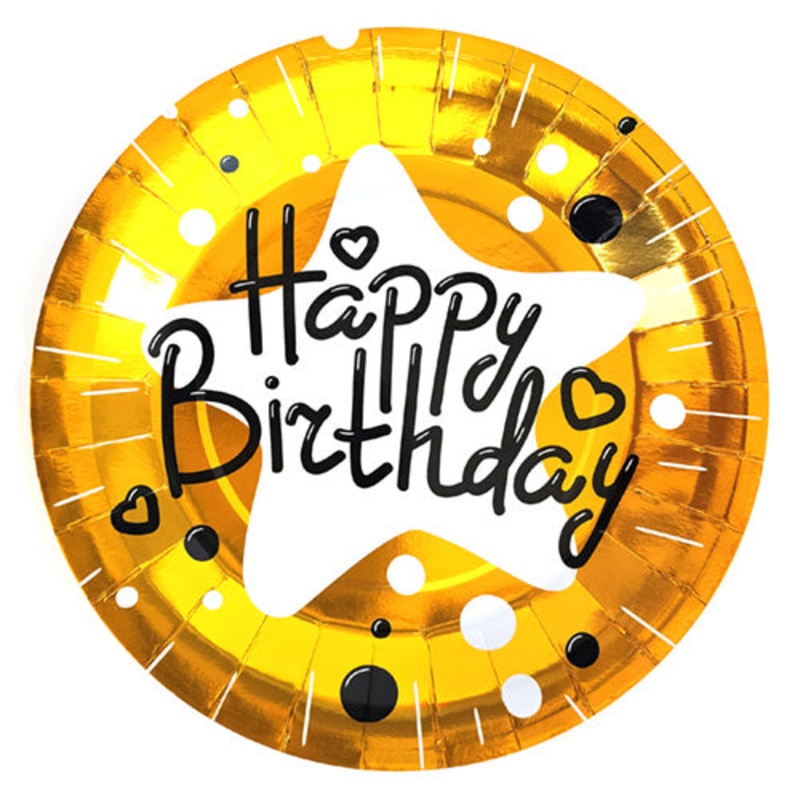 Happy Birthday Theme Glossy Plates