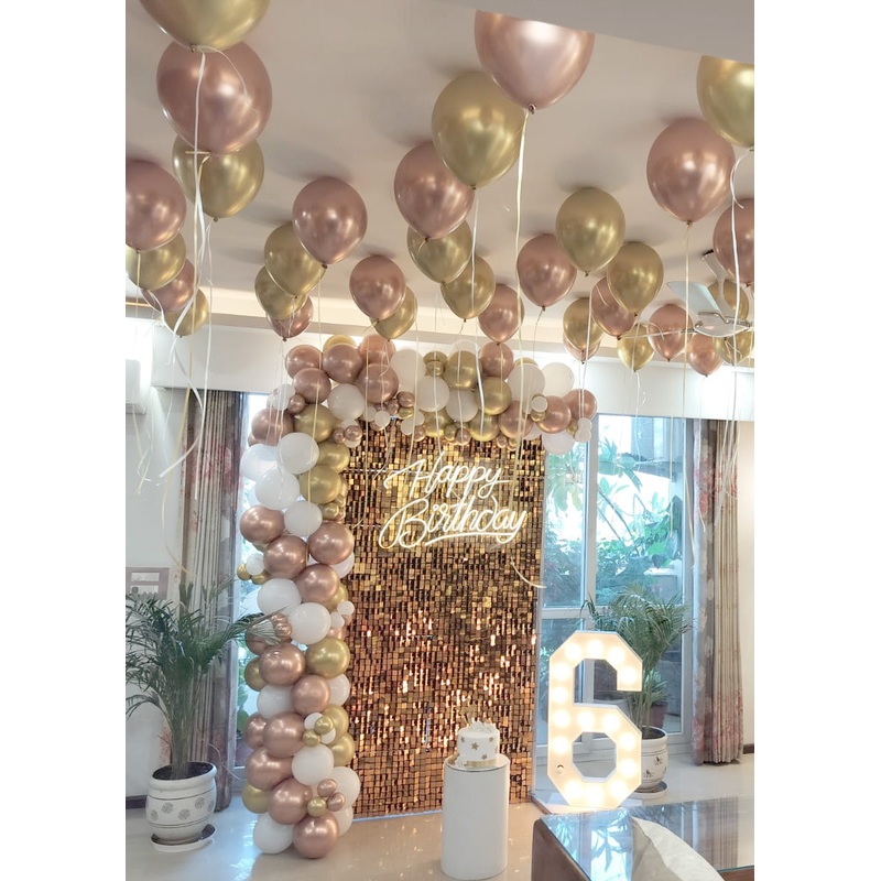 Milestone Number Birthday Decor with Ceiling Balloons [ BD27 ]