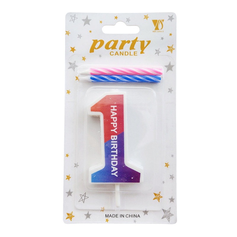 Rainbow Gradient Number Candles - Available in Digits 0 - 9
