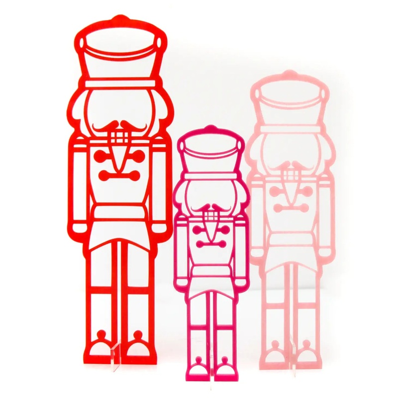 Red and Pink Acrylic Nutcracker Sets For Christmas