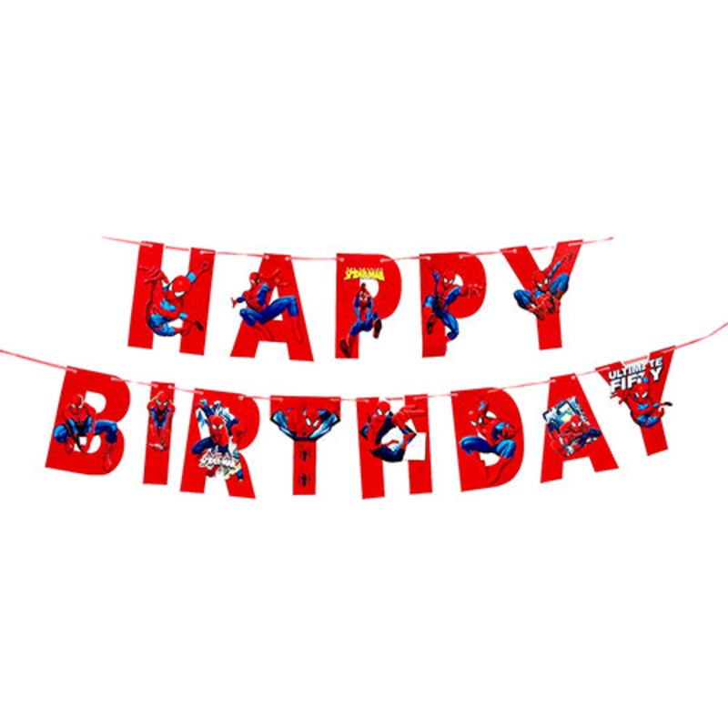Spider-man Theme Birthday Wall Banner