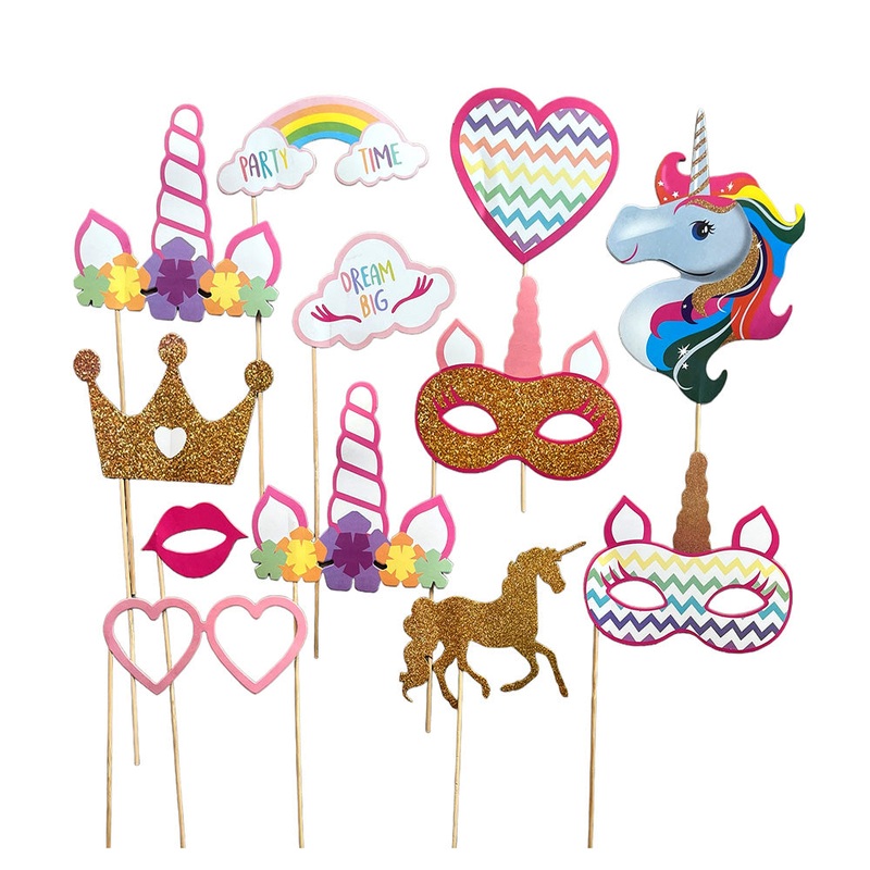 Unicorn Theme Photo Booth Party Props [12 Pcs]