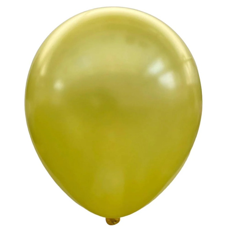 12" Metallic/ Pearl/ Crystal Latex Balloons - Yellow