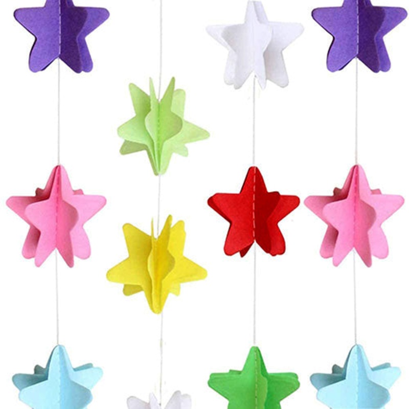 3 Feet Star Shaped 3D Paper Garland