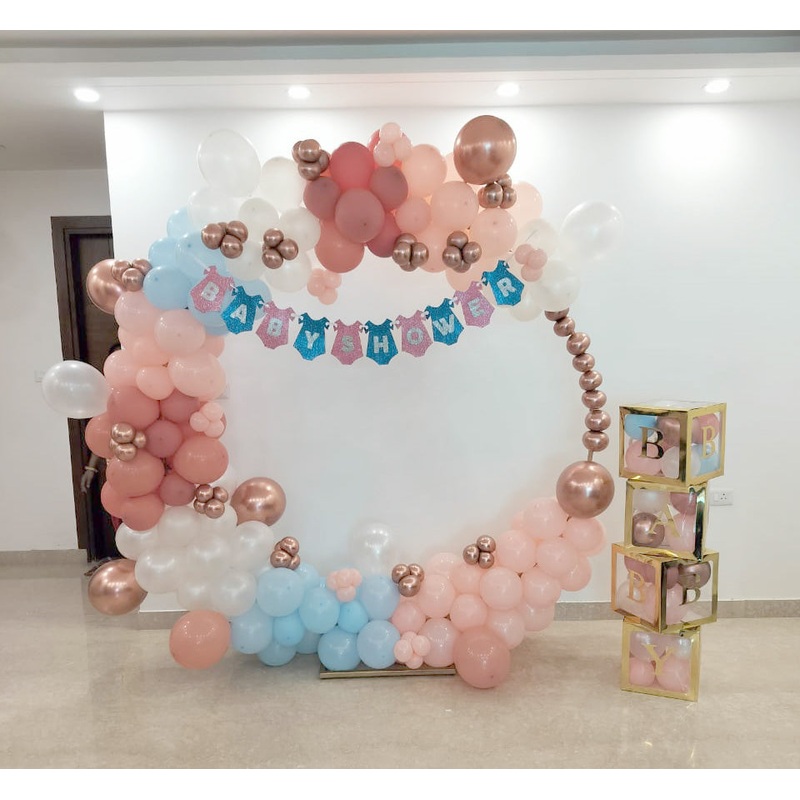 Baby Shower Balloons Arch Decor with Baby Cubes [ BS05 ]