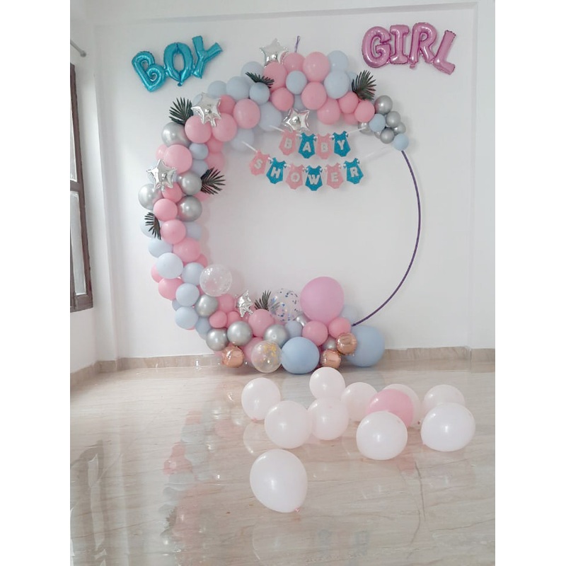 Baby Shower Home Decor with Boy Or Girl foil balloons [ BS04 ]