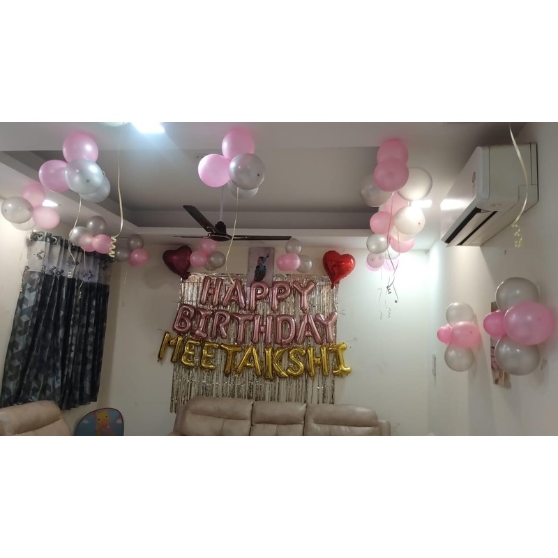 Balloon Decor with Foil Curtain - Name Additional Charge [ BD142 ]