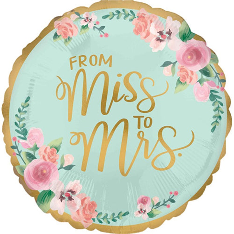 From Miss to Mrs Foil Balloon