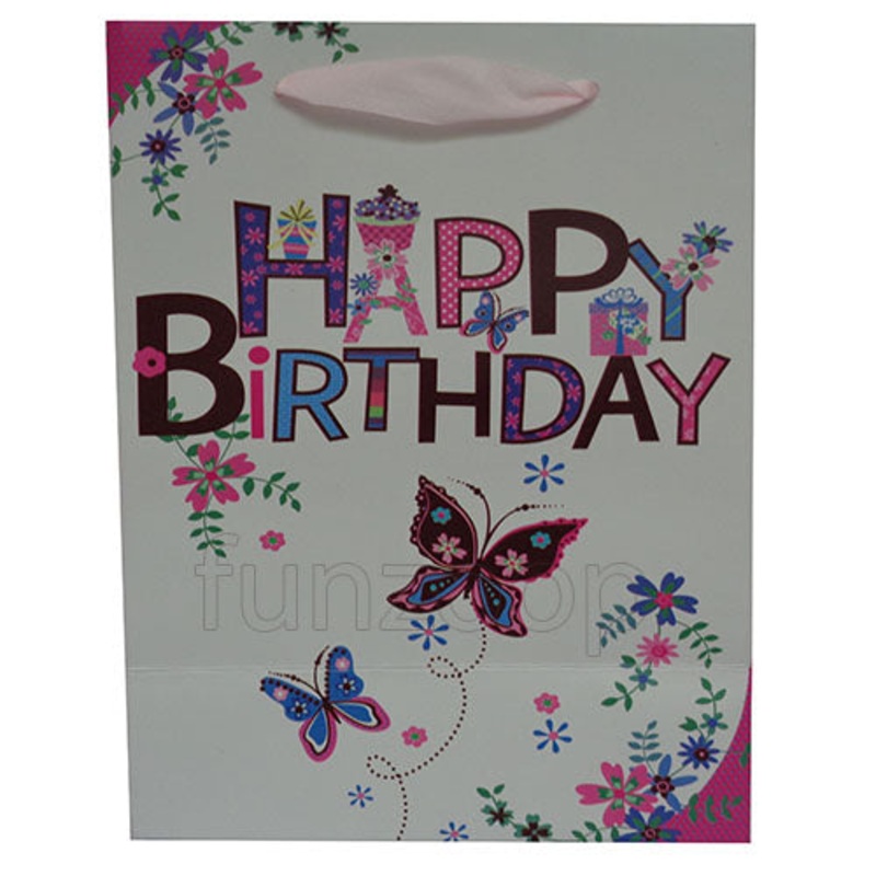 Happy Birthday Printed Paper Gift Bag (Medlium)